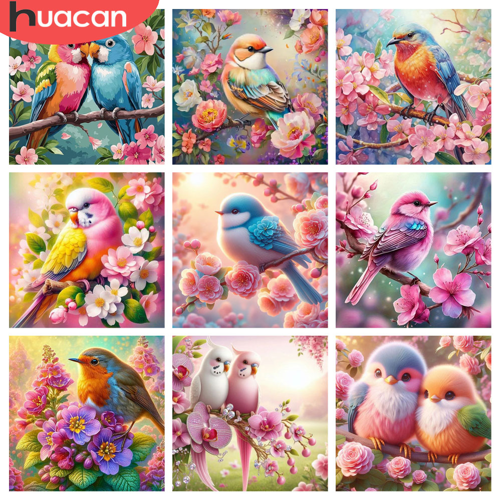 Embroidery Daisy - HUACAN Diamond Painting Bird Flower Animal