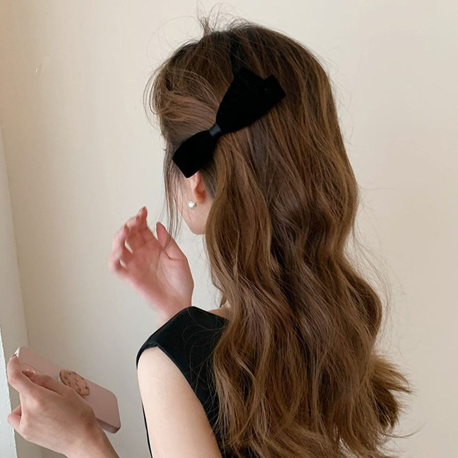 Embroidery Knot - 2pcs/Set Bow Hair Clips Velvet Bow