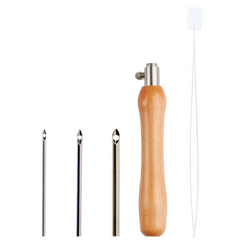 Embroidery Backpack Kit - 5Pcs 2.5mm/3.5mm/5mm Punch Needle Set Wooden