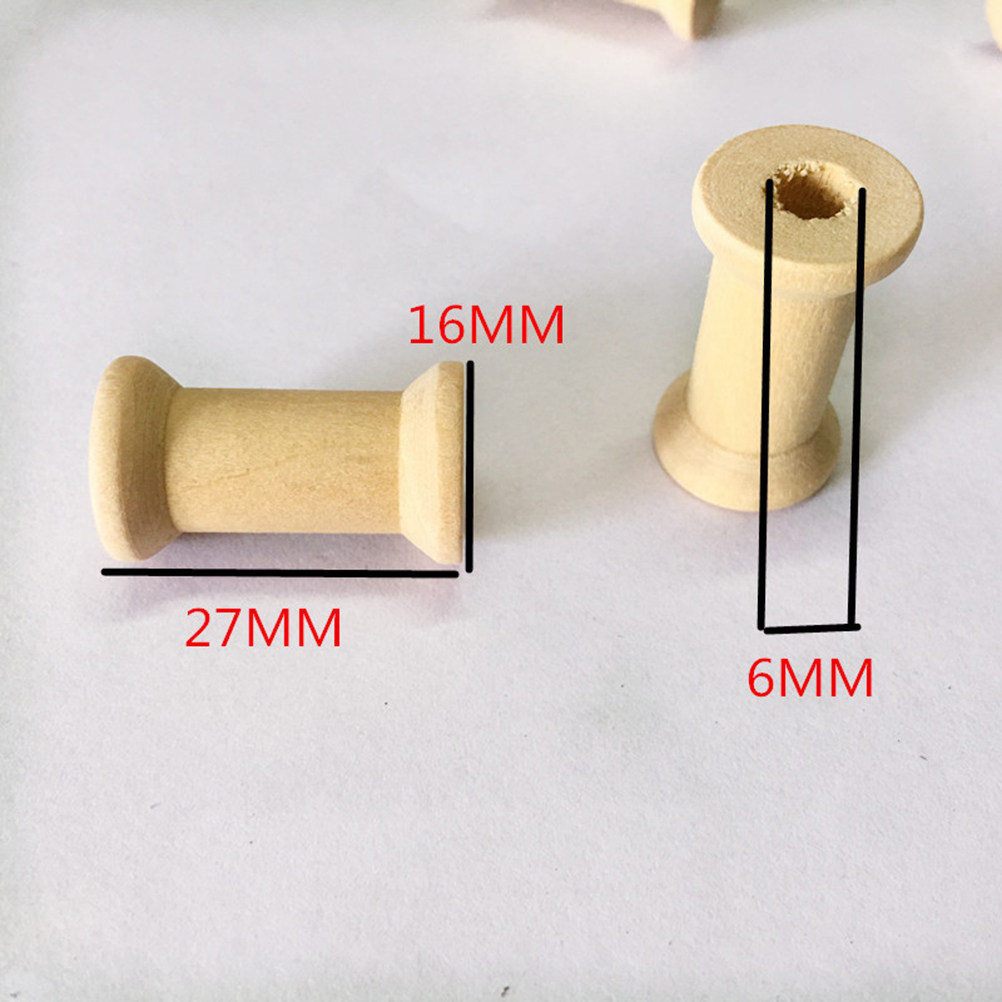Embroidery Thread - 60 Pcs Bobbins Sewing Natural Wood
