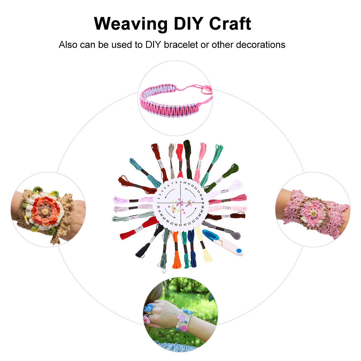 Embroidery Thread - Friendship Bracelet Making Kit Round Weaving