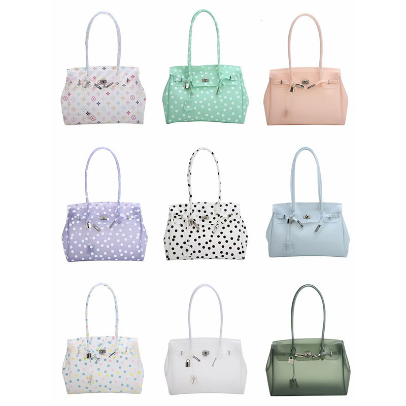 Embroidery Daisy - Polka‑dot Clear PVC Tote Bag Waterproof