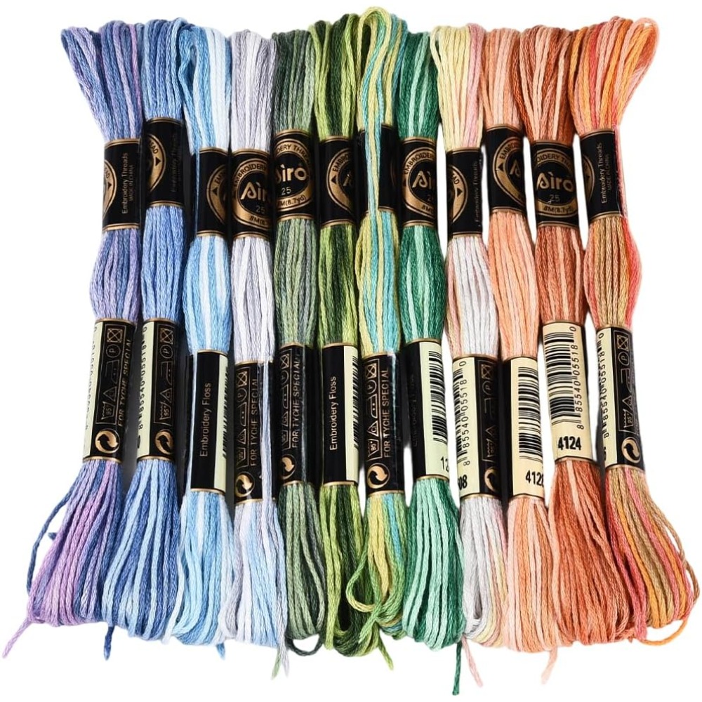 Embroidery Thread - 12 Skeins 105 Yards Cross Stitch