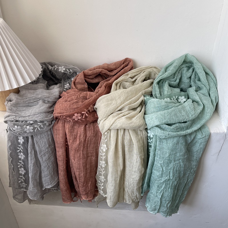 Cotton Linen Lace Splicing Sca - đánh giá và giá Embroidery Towel