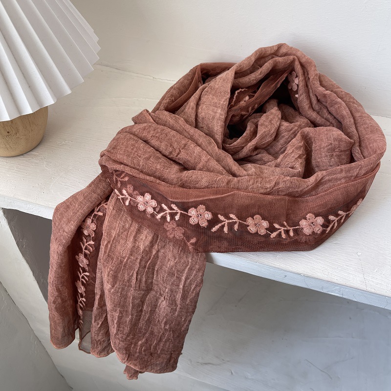 Cotton Linen Lace Splicing Sca - đánh giá và giá Embroidery Towel