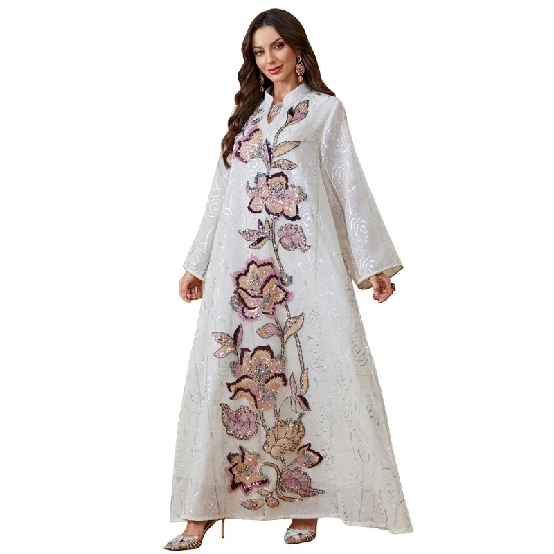 Ramadan Women Dress Flower Emb - đánh giá và giá Embroidery Arabic
