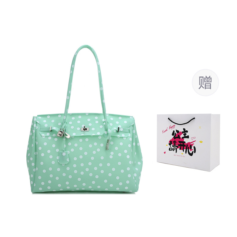 Polka‑dot Clear PVC Tote Bag W - đánh giá và giá Embroidery Daisy