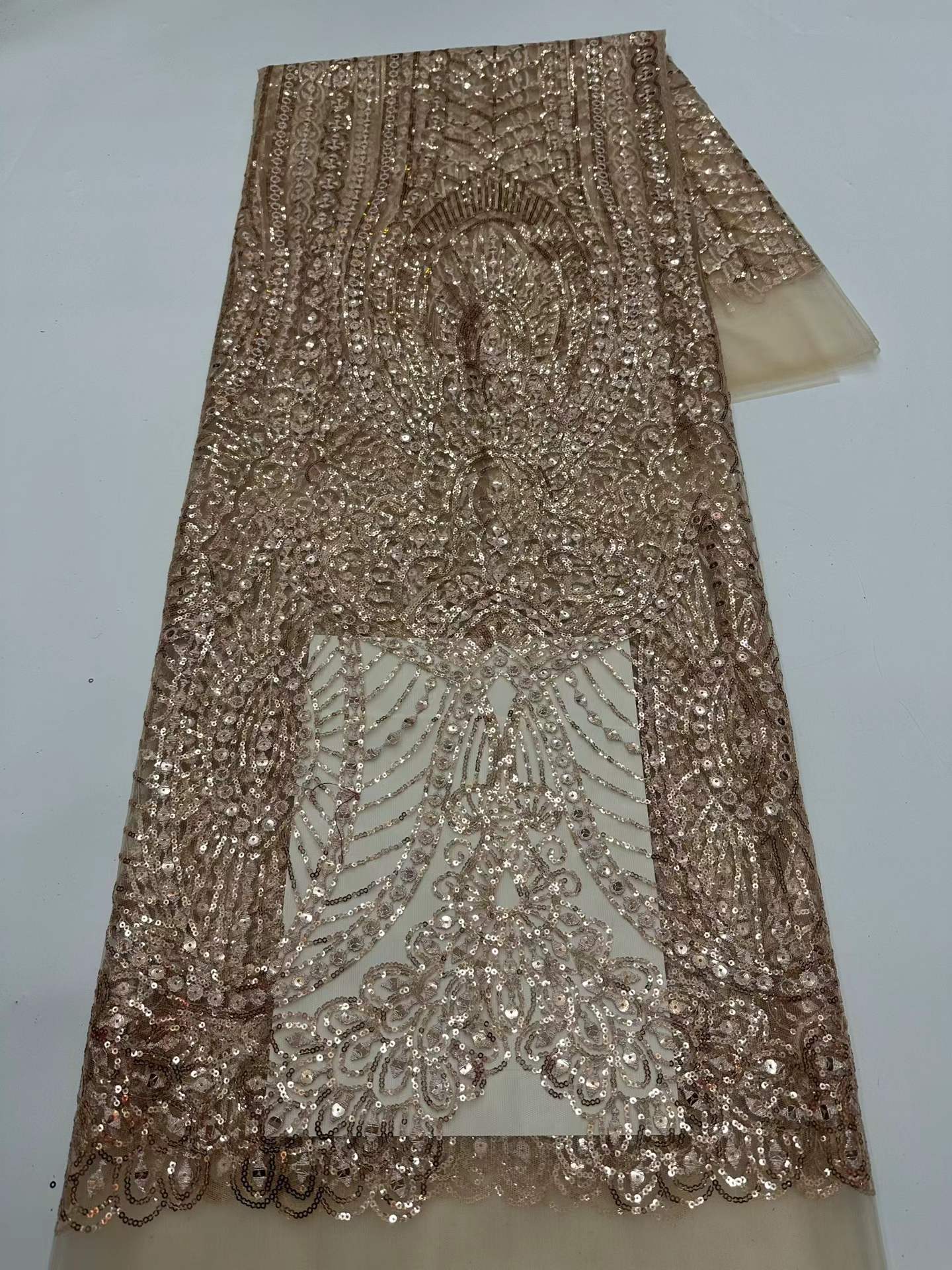 Elegant Sequins Net Lace Fabri - đánh giá và giá Embroidery Net Dress
