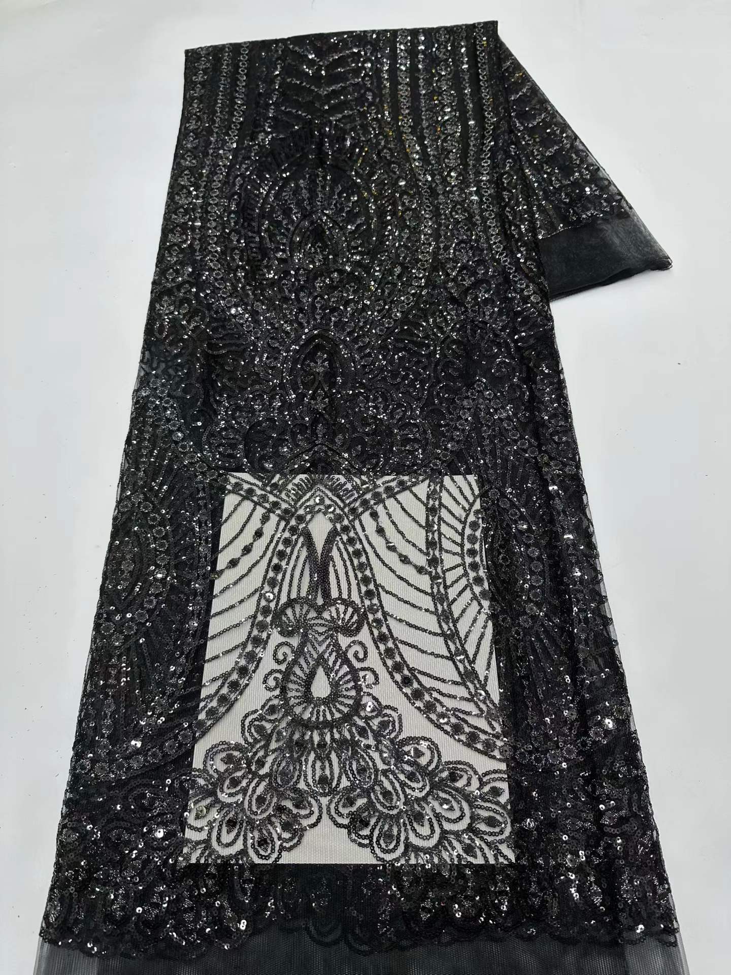 Elegant Sequins Net Lace Fabri - đánh giá và giá Embroidery Net Dress