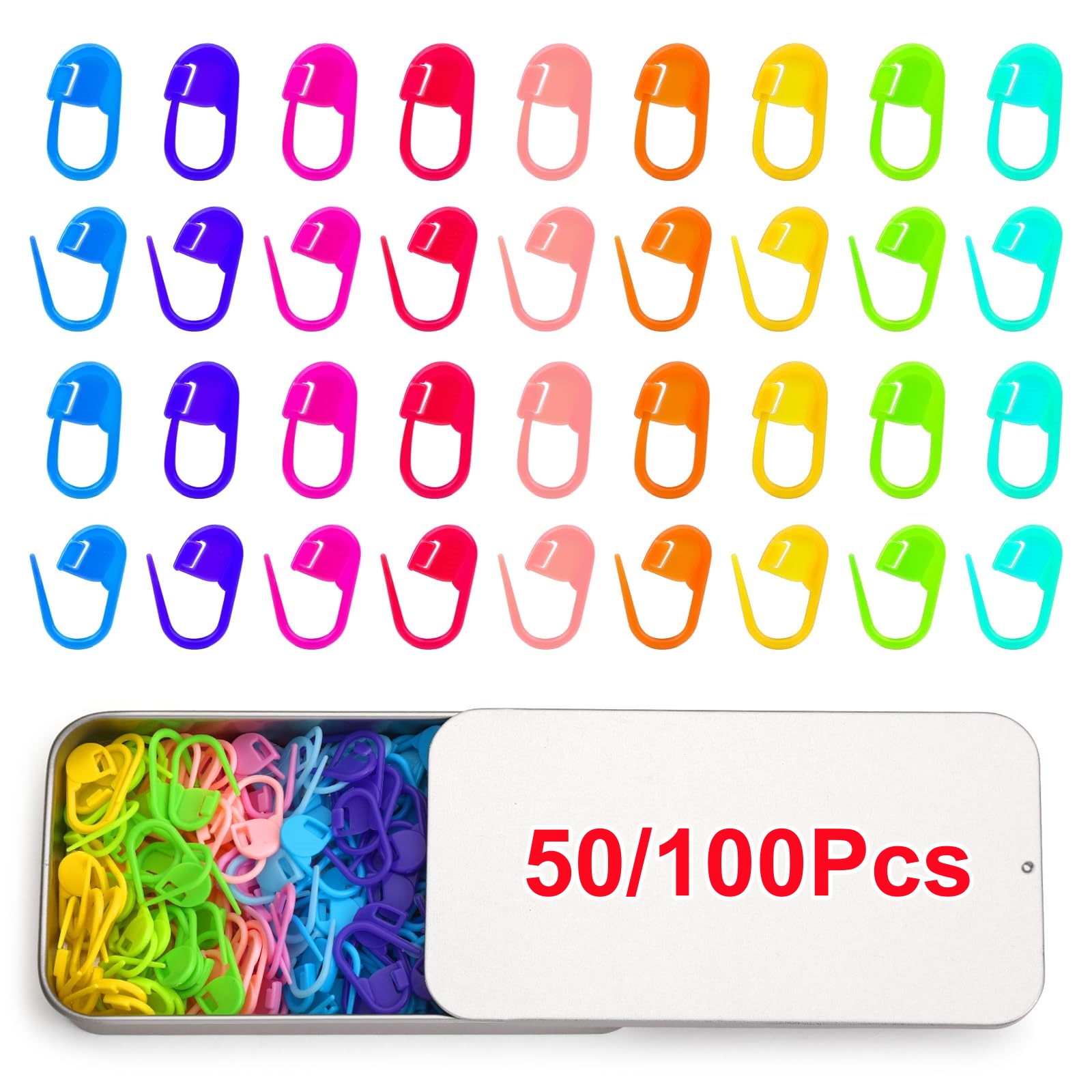 50/100Pcs Mix Color Plastic Re - đánh giá và giá Stitch Marker Ring