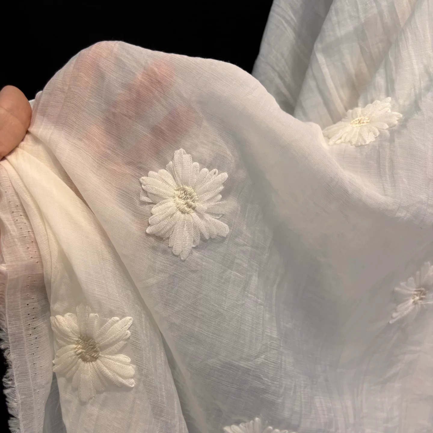 1yard Chiffon yarn micro pleat - đánh giá và giá Embroidery Daisy