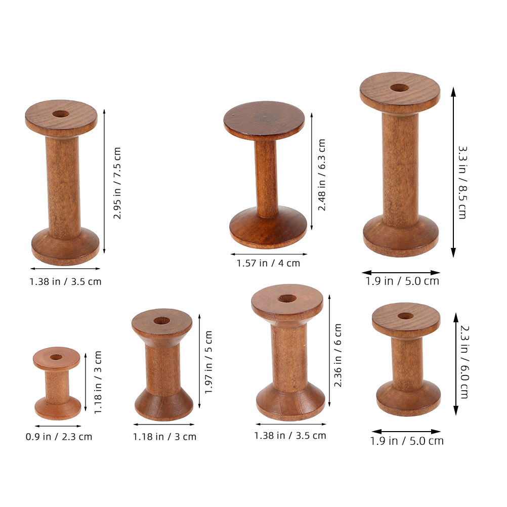 7Pcs Wooden Bobbins Set Space  - đánh giá và giá Embroidery Thread