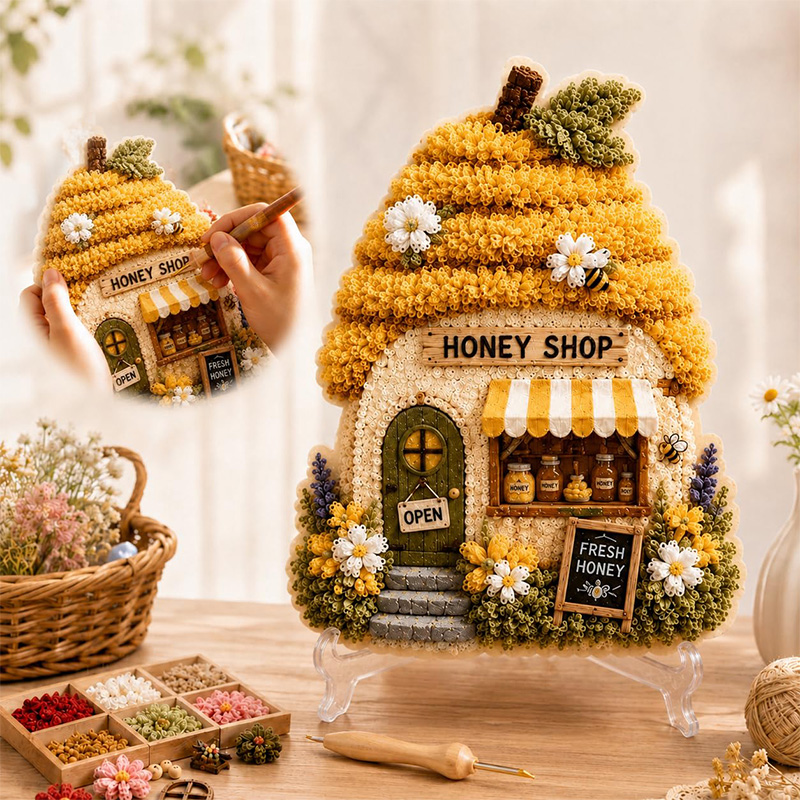 3D Mushroom House Poke Art DIY - đánh giá và giá Embroidery Thread
