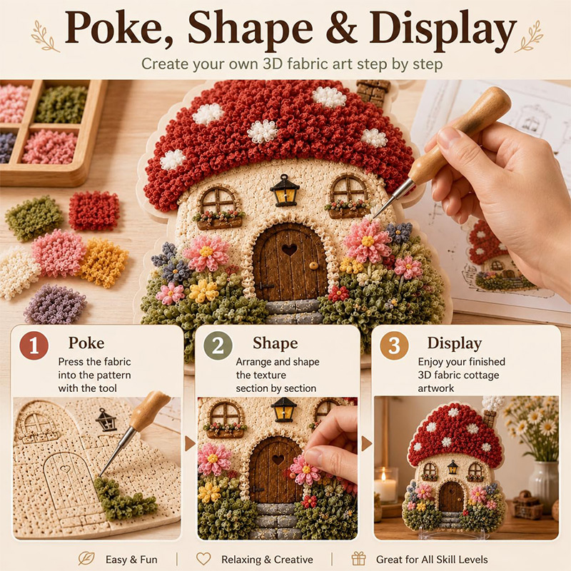 3D Mushroom House Poke Art DIY - đánh giá và giá Embroidery Thread