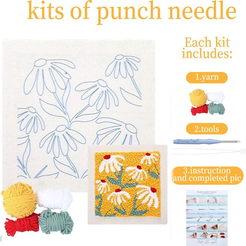 25x25cm DIY Punch Needle Embro - đánh giá và giá Embroidery Xmas Designs