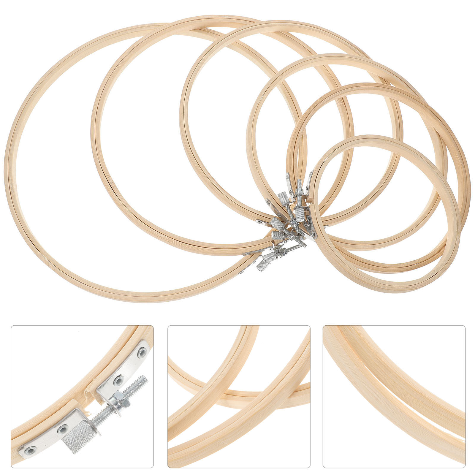 6Pcs Bamboo Embroidery Hoops S - đánh giá và giá Embroidery Hooping