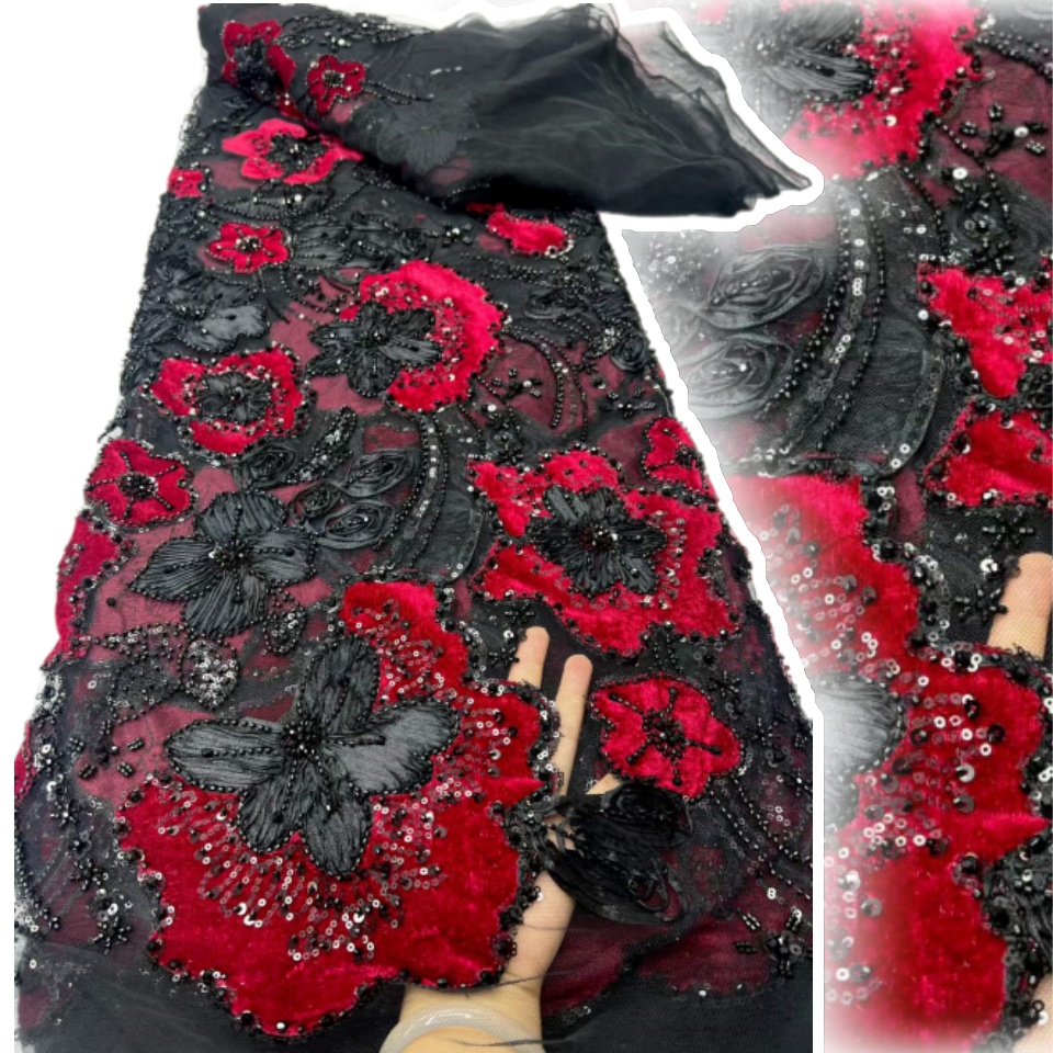 African Velvet Sequin Sequence - đánh giá và giá Embroidery Net Dress